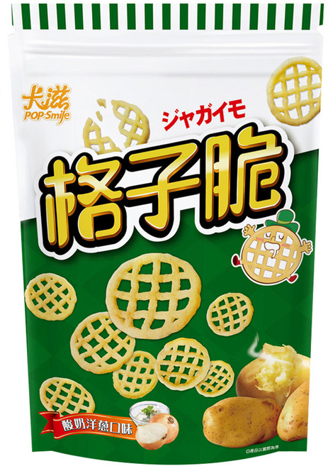 Pop-Smile 卡滋 格子脆 酸奶洋蔥口味, 220g, 1包