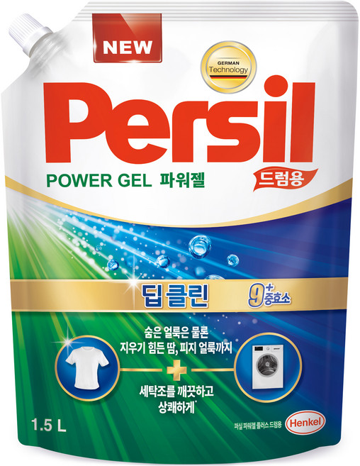 퍼실 파워젤 딥클린 플러스 드럼용 액상세제 리필, 1.5L, 1개