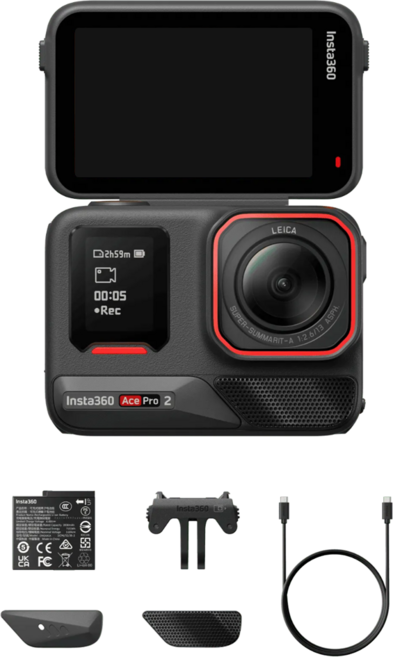 인스타360 Ace Pro 2 싱글 배터리 표준 번들 액션캠, CINSBBGA, 블랙
