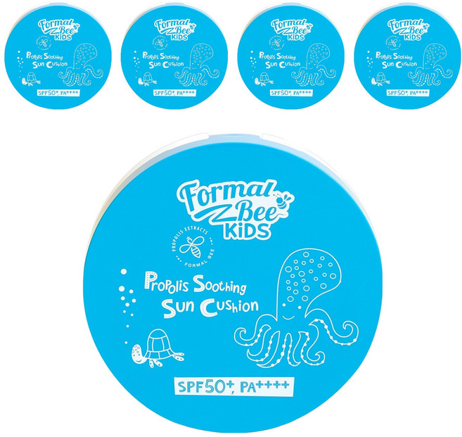 포멀비키즈 유아 프로폴리스 수딩 대왕 선쿠션 SPF50+ PA++++, 25g, 5개