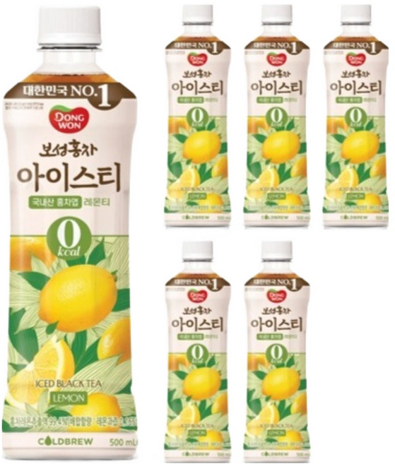 동원보성홍차 아이스티 제로 레몬, 500ml, 6개