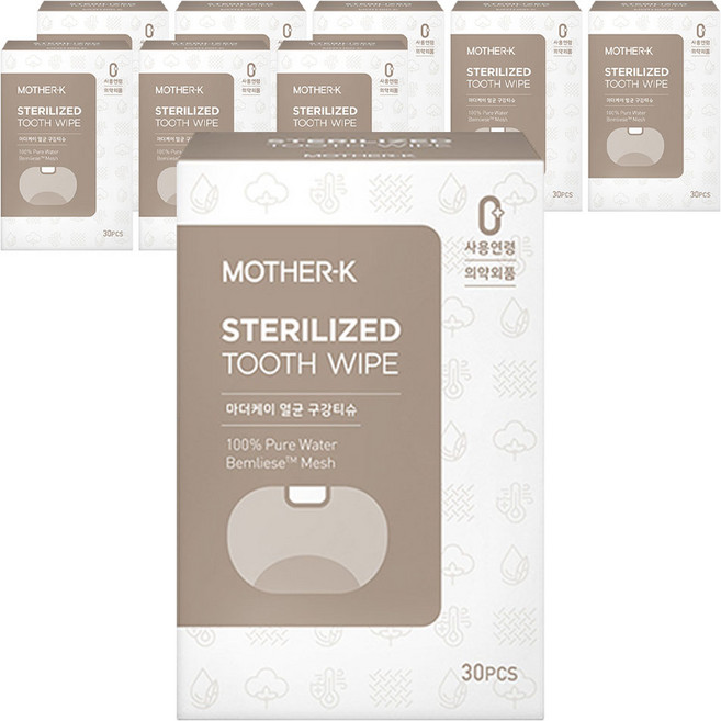 마더케이 멸균 구강티슈 30p, 120g, 30개입, 9개