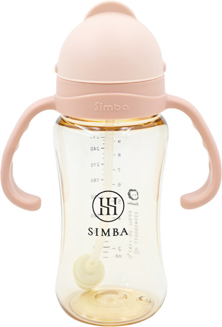 Simba 小獅王辛巴 蘊蜜鉑金PPSU防漏滑蓋學習水杯, 栗粉, 1個, 270ml