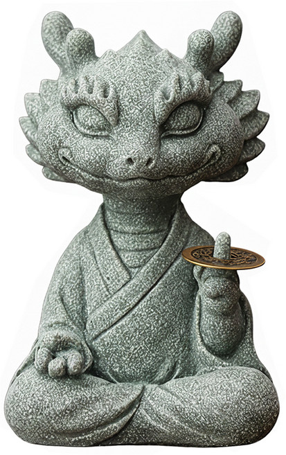 上手家居 招財風水擺件(招財擺飾/招財擺件/馬上有錢/開運/青砂石擺件)心蘊蛟龍, 青砂石