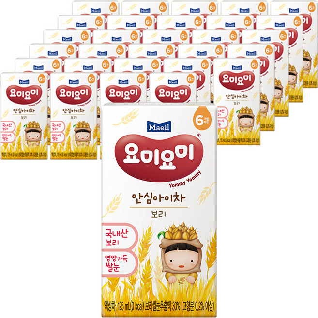 요미요미 안심아이차 보리, 125ml, 48개