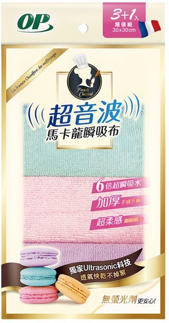 OP 超音波馬卡龍瞬吸布 4入組, 1包