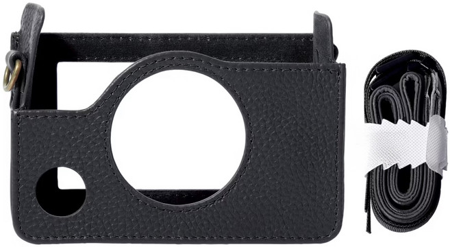 拍立得 mini Evo 真皮復古相機包 附背帶 黑色, 1個, 單一商品