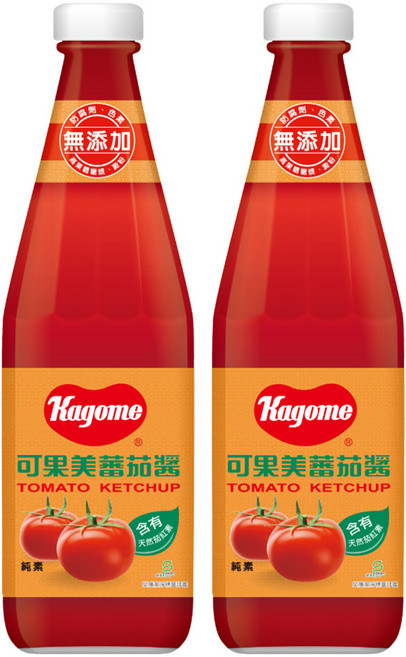 KAGOME 可果美 蕃茄醬 玻璃罐, 700g, 2瓶