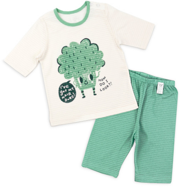 Maykids 男童款花椰菜7分袖家居服套裝