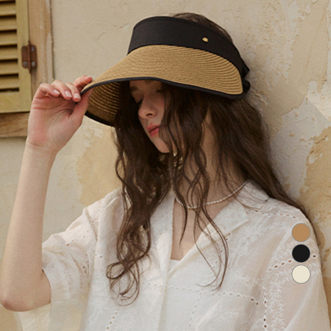 랩 라탄 리본 선캡 AR7AH444