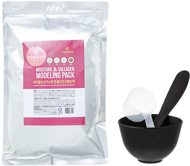 VITAHALO 膠原蛋白保濕軟膜粉1kg + 軟膜工具組, 1組, 1入