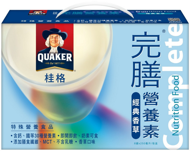 QUAKER 桂格 完膳 營養素禮盒 香草口味 8罐, 2L, 1盒