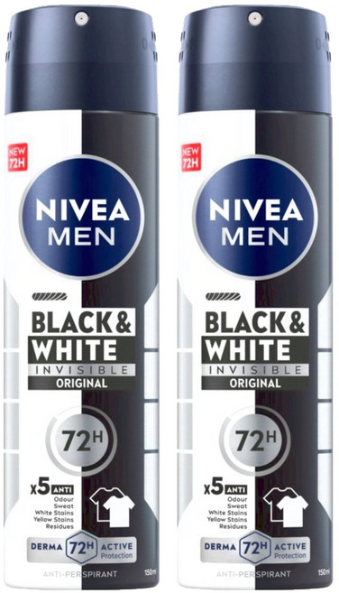 NIVEA 妮維雅 MEN 男士止汗爽身噴霧 無印乾爽, 150ml, 2瓶