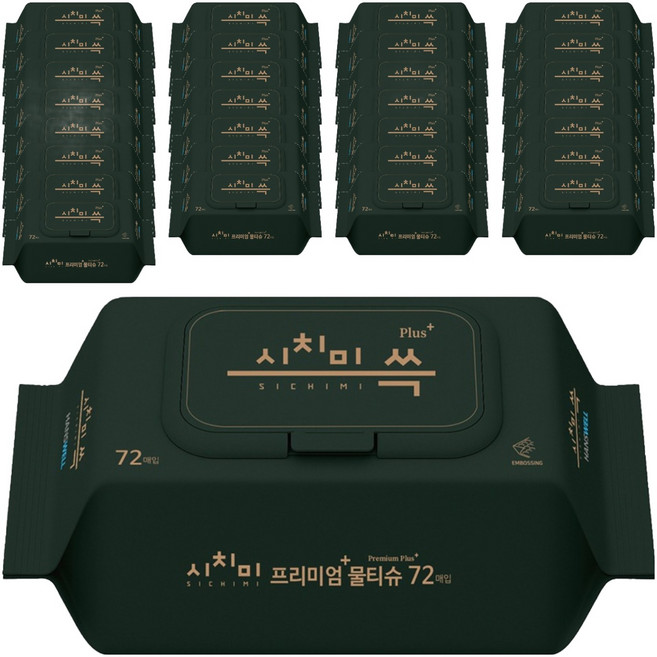 시치미 쓱 그린 플러스 프리미엄 물티슈 캡형, 80g, 72매, 30개