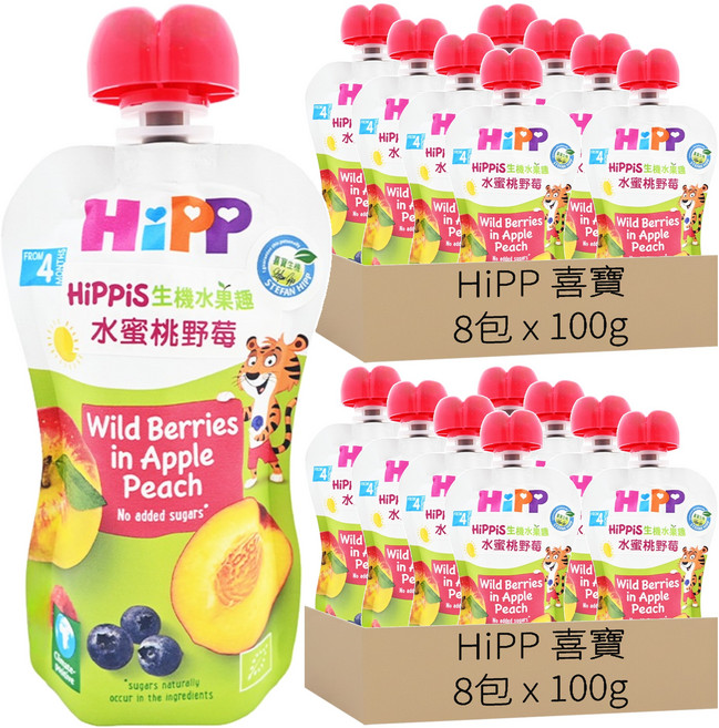 HiPP 喜寶 生機水果趣, 100g, 16包
