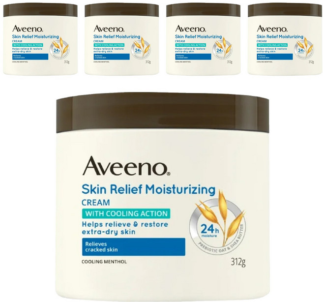 Aveeno 燕麥高效舒緩潤膚霜, 312g, 5罐
