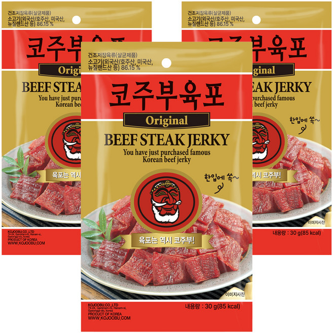 코주부 한입 육포 오리지널, 30g, 3개
