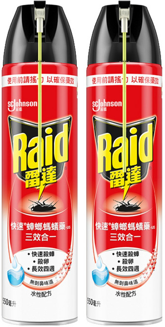 Raid 雷達 快速蟑螂螞蟻藥 無味, 550ml, 2罐