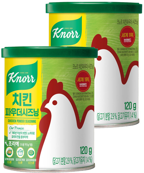크노르 치킨파우더 시즈닝, 120g, 2개