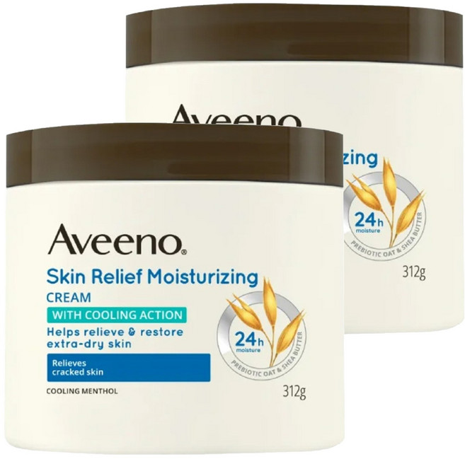 Aveeno 燕麥高效舒緩潤膚霜, 312g, 2罐