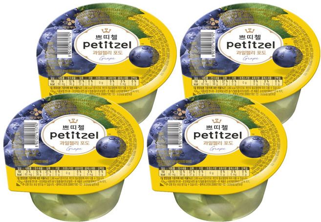 쁘띠첼 포도 과일젤리, 210g, 4개