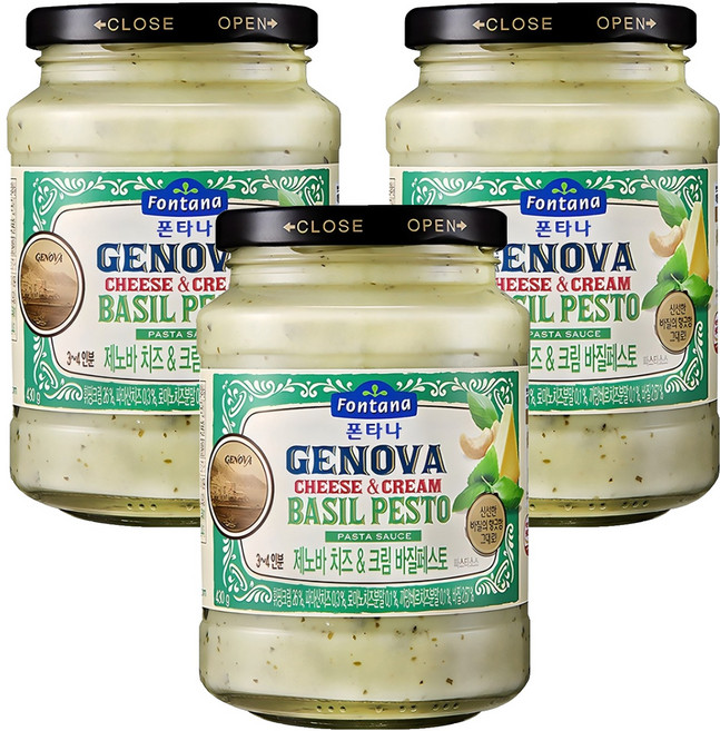 폰타나 제노바 치즈&크림 바질페스토 파스타소스, 430g, 3개