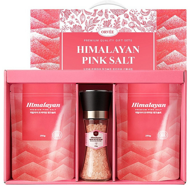 오르베 히말라야 핑크솔트 그라인더 170g + 리필 250g x 2p 선물세트, 1세트