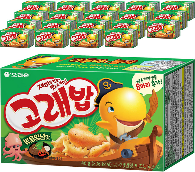 ORION 好麗友 鯨魚造型餅乾 炒醬風味, 46g, 20個