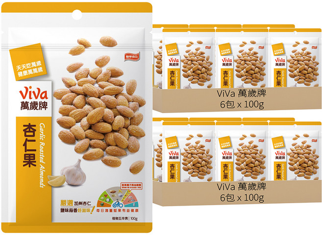 ViVa 萬歲牌 杏仁果, 100g, 12包