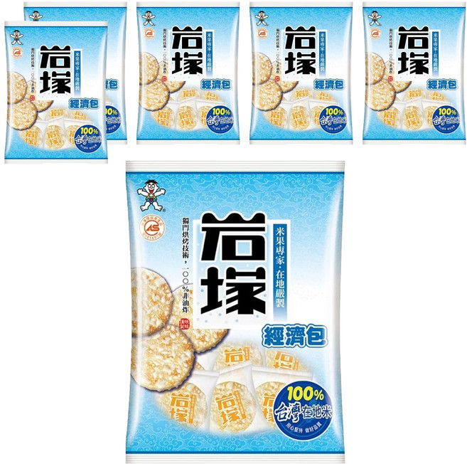 旺旺 岩塚仙貝經濟包, 350g, 6袋