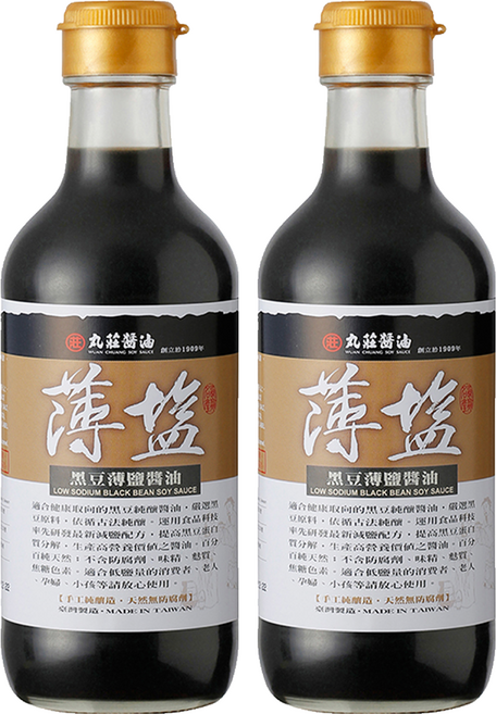 丸莊醬油 黑豆薄鹽醬油 180日天然發酵 不添加防腐劑, 300ml, 2瓶