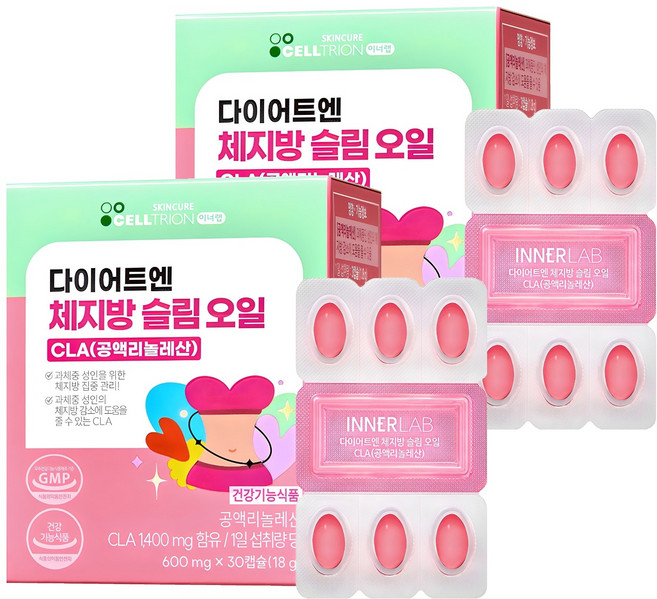이너랩 다이어트엔 체지방 슬림 오일 CLA, 30정, 2개