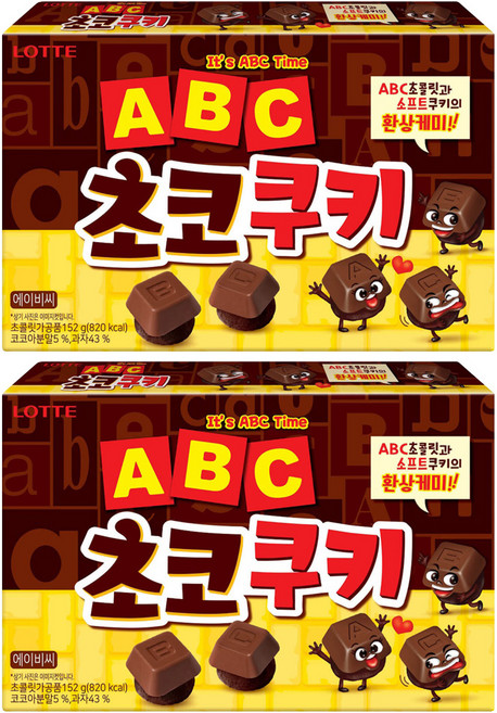 롯데웰푸드 ABC초코쿠키, 152g, 2개