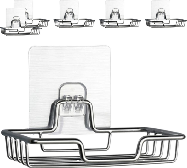 小麥購物 不銹鋼肥皂架 Y540 13 x 9cm 3入, 銀色, 2組