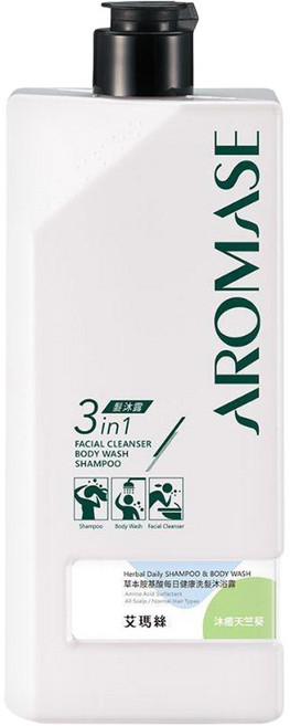 AROMASE 艾瑪絲 草本胺基酸每日健康洗髮沐浴露 沐癒天竺葵, 1個, 520ml