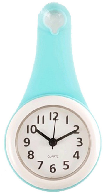 잇츠온 물방울 방수 욕실 시계 건전지 포함, 블루