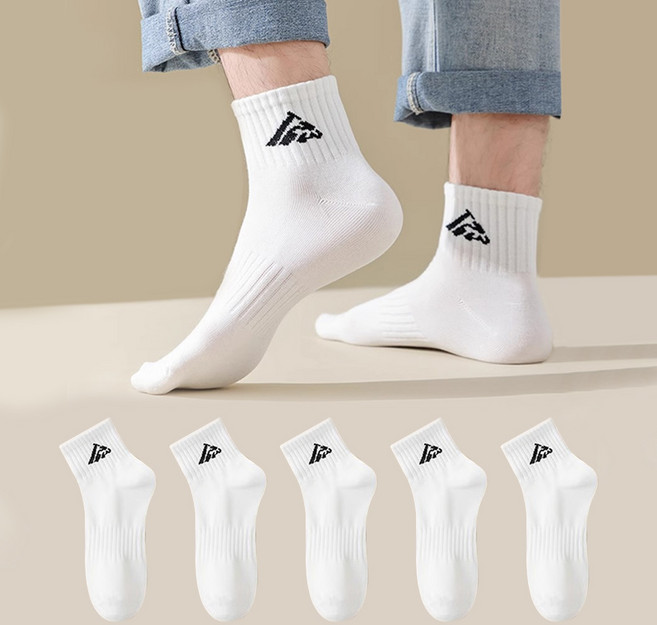 데이코지 데일리 중목 양말, 화이트, 5개
