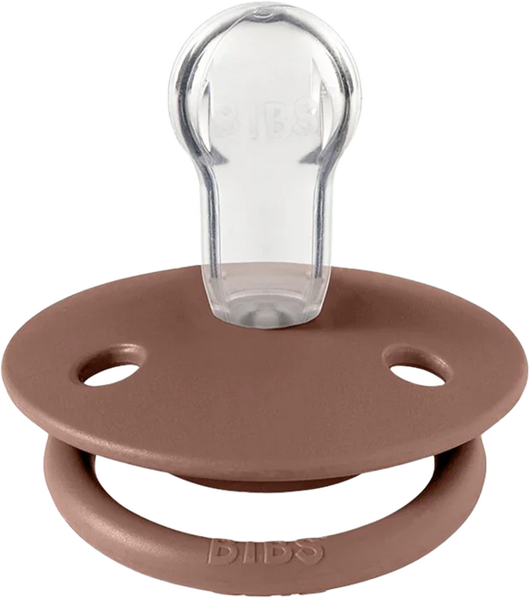 BIBS De Lux矽膠奶嘴 圓形奶嘴頭 輕量材質 丹麥原裝進口, 0~18m, 棕色, 1個