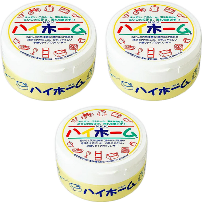 湯之花清潔萬用膏 天然礦物成分 高效潔淨力 廣泛多用途, 400g, 3罐