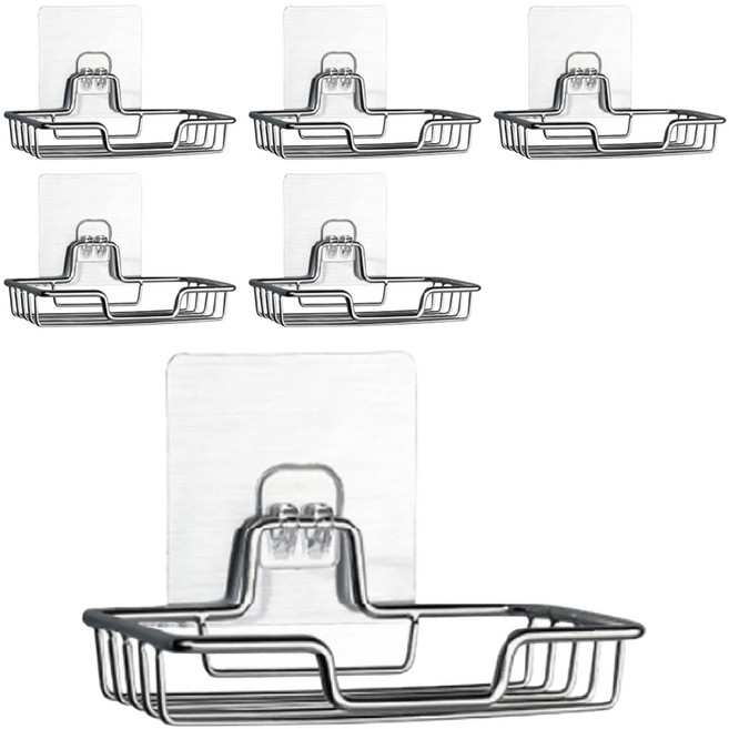 小麥購物 不銹鋼肥皂架 Y540 13 x 9cm 3入, 銀色, 2組