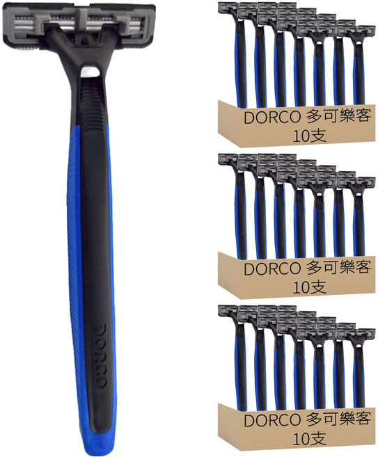 DORCO 多可樂客 雙層潤滑廣角輕便刀, 10支, 3包