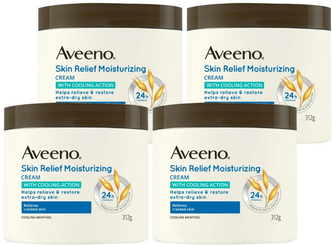 Aveeno 燕麥高效舒緩潤膚霜, 312g, 4罐