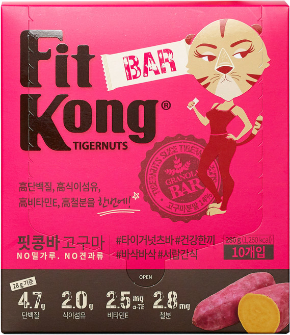 핏콩 바 고구마, 28g, 10개