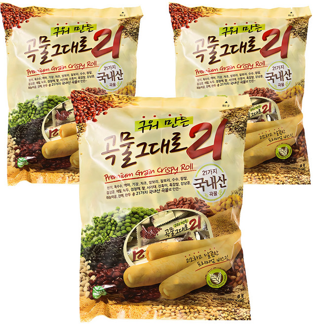 곡물그대로21 크리스피롤, 650g, 3개