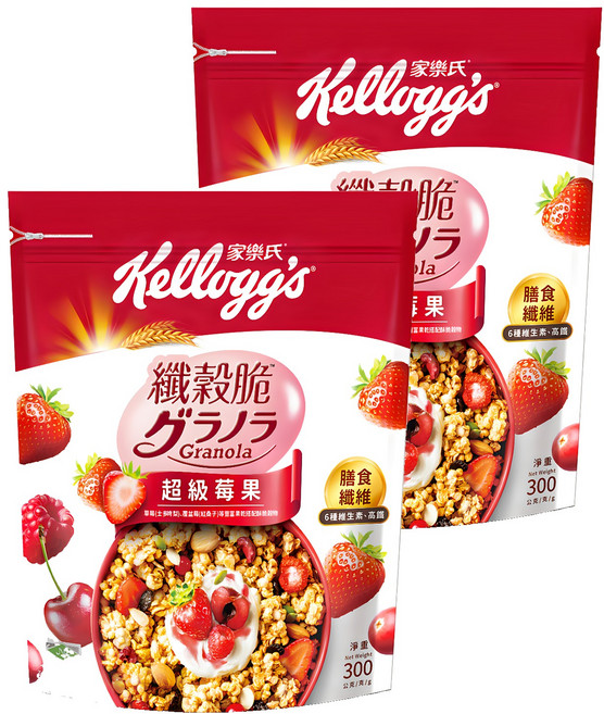 Kellogg's 家樂氏 纖穀脆 超級莓果, 300g, 2包