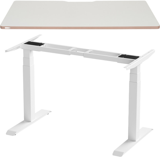 덱스탑 스마트 모션데스크 PRO 2.0 상판 1600 + 듀얼모터 3단 프레임 세트 방문설치, 화이트