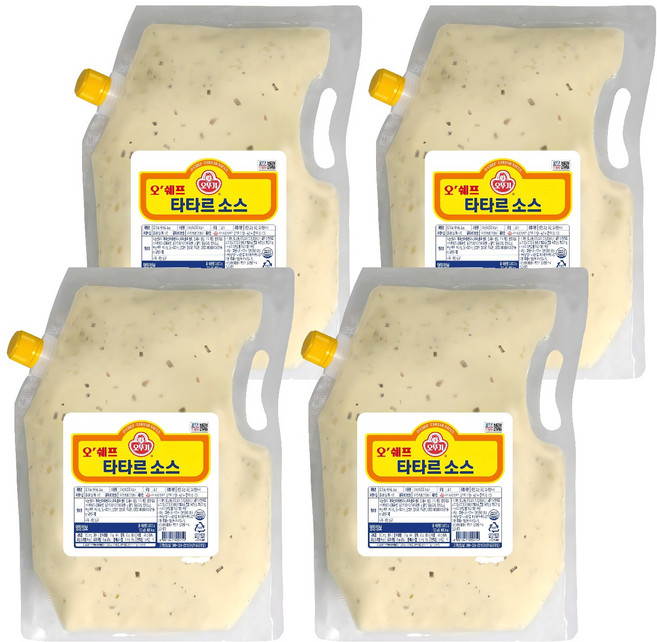오뚜기 오쉐프 타타르 소스, 3kg, 4개