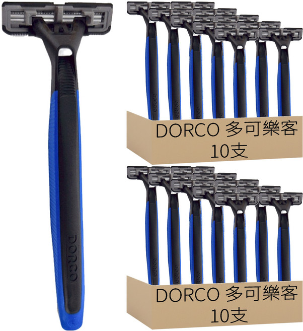 DORCO 多可樂客 雙層潤滑廣角輕便刀, 10支, 2包