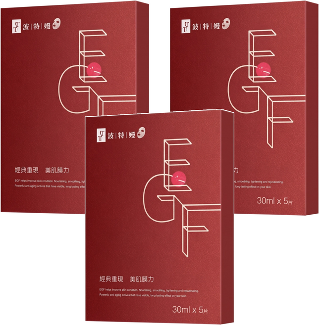 TT 波特嫚 台灣公司貨 EGF賦活修護面膜, 5片, 3組