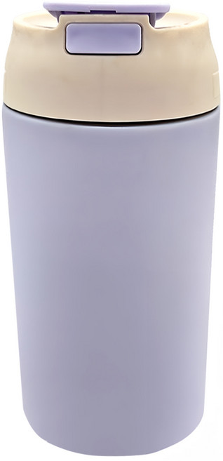 彈跳吸管雙飲保溫咖啡杯 15 x 8cm, 紫色, 480ml, 1個